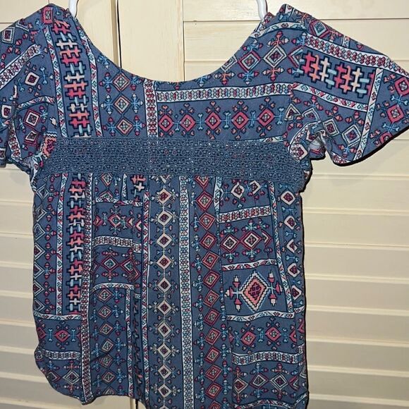 Arizona jean company size 5T southwestern print BoHo short sleeve shirt - Picture 1 of 4